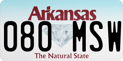 AR license plate 080MSW