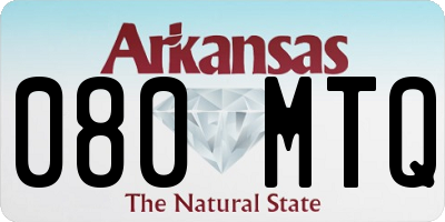 AR license plate 080MTQ