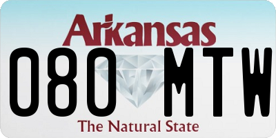 AR license plate 080MTW