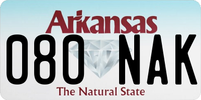 AR license plate 080NAK
