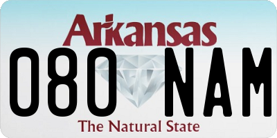 AR license plate 080NAM