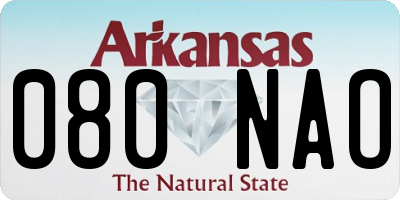 AR license plate 080NAO