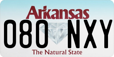 AR license plate 080NXY
