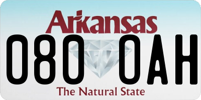 AR license plate 080OAH