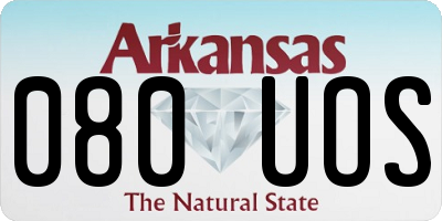 AR license plate 080UOS
