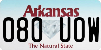 AR license plate 080UOW