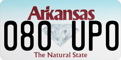 AR license plate 080UPO