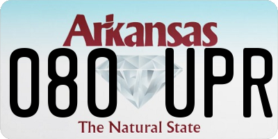 AR license plate 080UPR