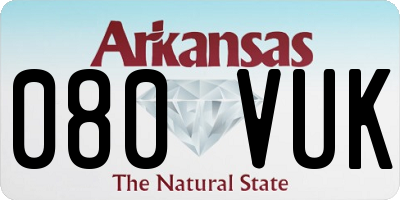 AR license plate 080VUK