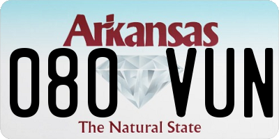 AR license plate 080VUN