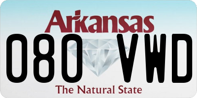 AR license plate 080VWD