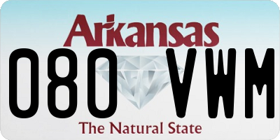 AR license plate 080VWM