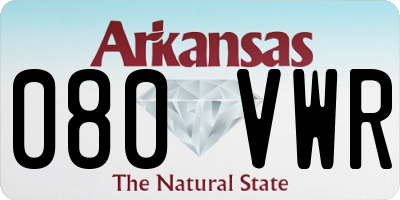 AR license plate 080VWR