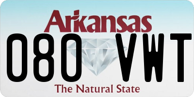 AR license plate 080VWT
