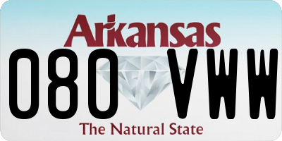 AR license plate 080VWW