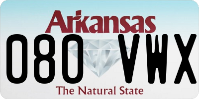 AR license plate 080VWX
