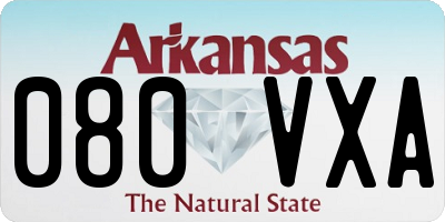 AR license plate 080VXA