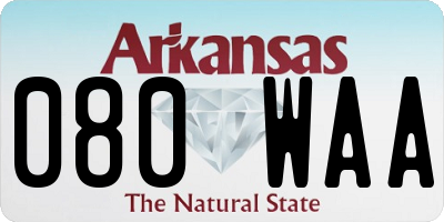 AR license plate 080WAA