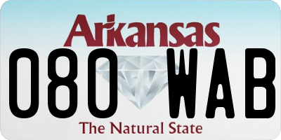 AR license plate 080WAB