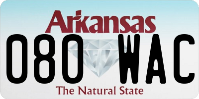 AR license plate 080WAC