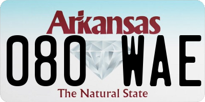AR license plate 080WAE
