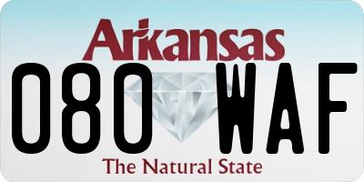 AR license plate 080WAF