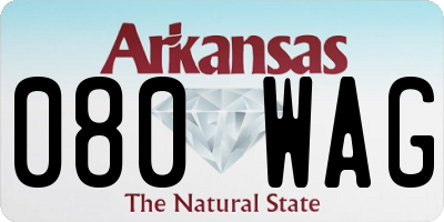 AR license plate 080WAG