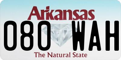 AR license plate 080WAH