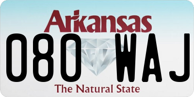 AR license plate 080WAJ