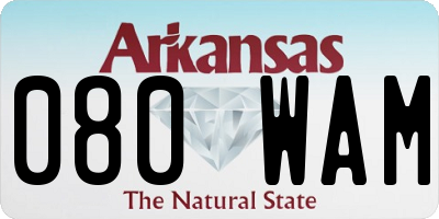 AR license plate 080WAM
