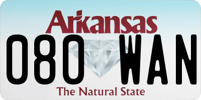 AR license plate 080WAN