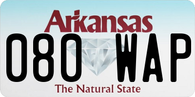 AR license plate 080WAP