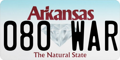 AR license plate 080WAR