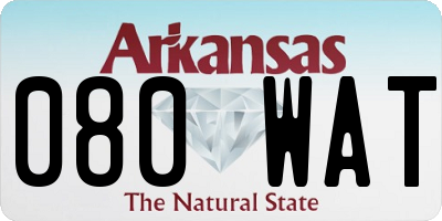 AR license plate 080WAT