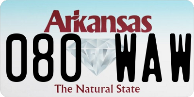 AR license plate 080WAW