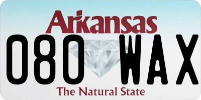 AR license plate 080WAX