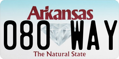 AR license plate 080WAY