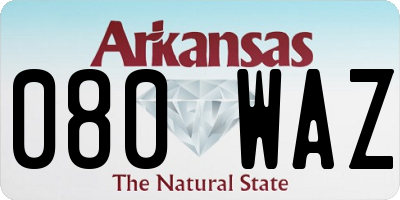 AR license plate 080WAZ