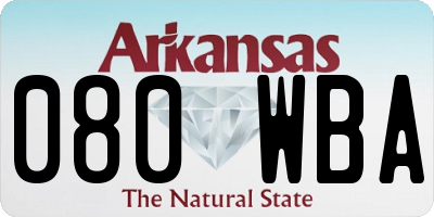 AR license plate 080WBA