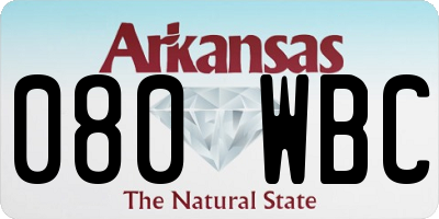 AR license plate 080WBC