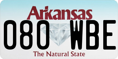 AR license plate 080WBE