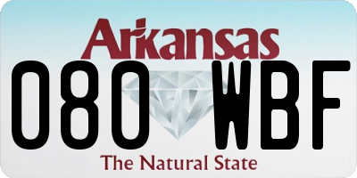 AR license plate 080WBF