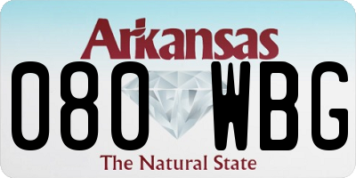 AR license plate 080WBG