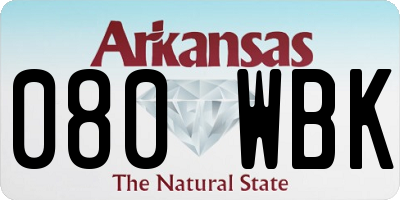AR license plate 080WBK