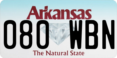 AR license plate 080WBN