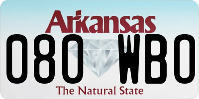 AR license plate 080WBO