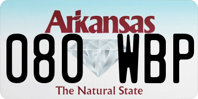 AR license plate 080WBP