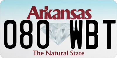 AR license plate 080WBT