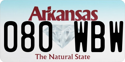 AR license plate 080WBW