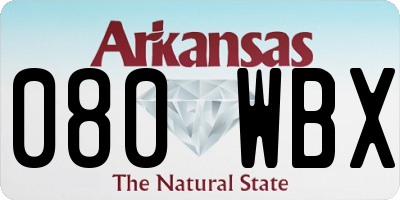 AR license plate 080WBX